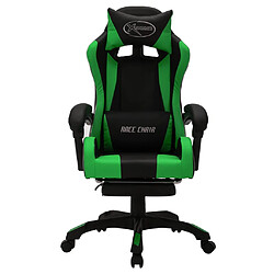 Avis vidaXL Fauteuil de jeux vidéo avec LED RVB Vert et noir Similicuir