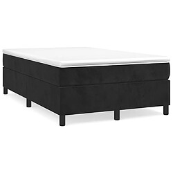 vidaXL Sommier à lattes de lit avec matelas Noir 120x200 cm Velours