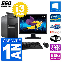 PC Tour Lenovo M83 Ecran 19" Intel i3-4130 RAM 8Go SSD 120Go Windows 10 Wifi - Occasion