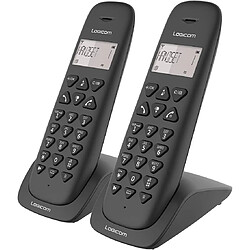 LOGICOM telephone fixe sans Fil duo sans répondeur noir