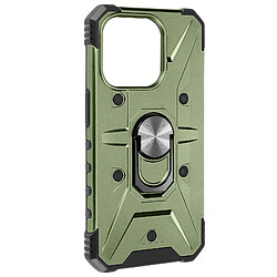 Avizar Coque Bague pour iPhone 15 Plus Bumper Antichoc Série ArmoRing Bump Vert Kaki