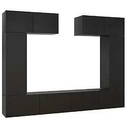 vidaXL Ensemble de meuble TV 6 pcs Noir Bois d'ingénierie