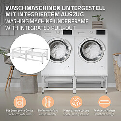 ML-Design Socle machine à laver double avec étagère base sèche-linge blanc 150 kg/support