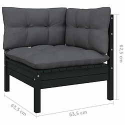 Avis Maison Chic Salon de jardin 9 pcs + coussins - Mobilier/Meubles de jardin - Table et chaises d'extérieur Noir Bois de pin massif -MN30747