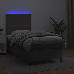 Avis vidaXL Sommier à lattes de lit avec matelas et LED Gris 90x200 cm