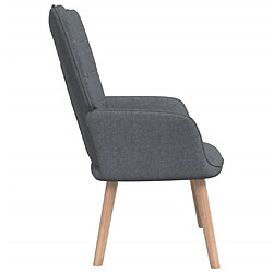 Acheter vidaXL Chaise de relaxation avec tabouret Gris foncé Tissu