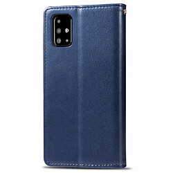 Avis Wewoo Housse Coque Pour Galaxy A71 Rétro Couleur Unie Boucle En Cuir De Protection De Téléphone Mobile Etui avec Cadre Photo Et Fente Carte Et Portefeuille Et Fonction De Support Bleu