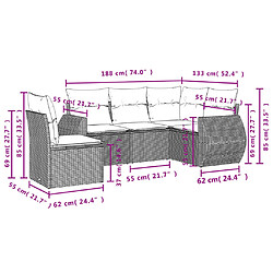 Avis Maison Chic Ensemble de 5 Tables et chaises d'extérieur avec coussins,Salon de jardin noir résine tressée -GKD647165