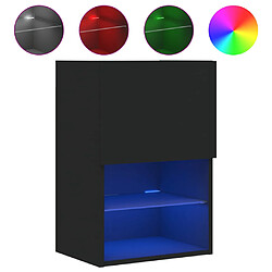 vidaXL Meuble TV avec lumières LED noir 40,5x30x60 cm