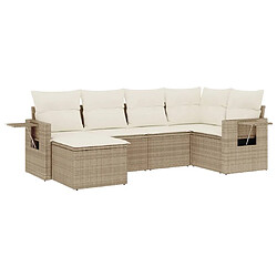 vidaXL Salon de jardin avec coussins 6 pcs beige résine tressée