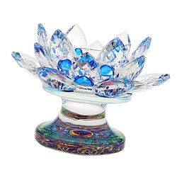 7 couleurs bouddhiste cristal lumière de thé en verre fleur de Lotus porte-bougie bleu pas cher