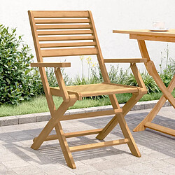 Maison Chic Lot de 2 Chaises pliables de jardin,Fauteuil Relax bois massif d'acacia -GKD81091