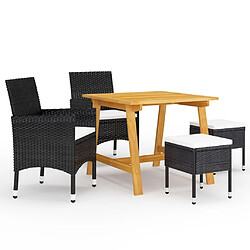 Maison Chic Ensemble de salle à manger de jardin 5 pcs,Table et chaises d'extérieur Noir -GKD481478