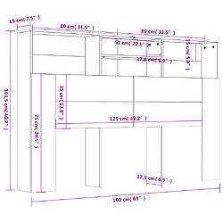 vidaXL Armoire de tête de lit chêne sonoma 160x19x103,5 cm pas cher