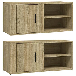 Maison Chic Meubles TV 2 pcs pour salon Chêne sonoma 80x31,5x36 cm Bois d'ingénierie -MN18816