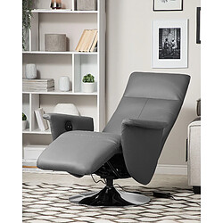 Beliani Fauteuil Cuir PU Gris PRIME