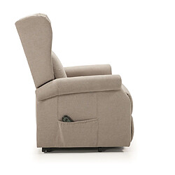 Acheter Pegane Fauteuil relax électrique releveur en tissu couleur Crème - Longueur 73 x Profondeur 90 x Hauteur 110 cm