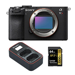 Sony Alpha a7CR (Noir) Appareil photo sans miroir +Lexar 64GB Professional 2000x UHS-II SDXC Memory Card + Kingma Sony NP-FZ100 LCD Dual USB charger