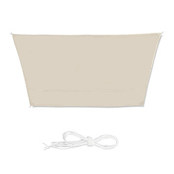 Relaxdays Voile d?ombrage trapèze diffuseur d?Ombre Protection Soleil Balcon Jardin UV 3x4x2x2 Toile imperméable, Beige, 3 x 4 x 2 x 2 m