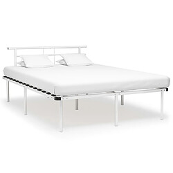 Maison Chic Lit adulte - Lit simple Cadre de lit,Structure du lit Contemporain Blanc Métal 140x200 cm -MN86443