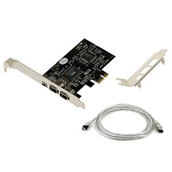 Kalea-Informatique Carte Controleur PCI Express PCIE FireWire 400 IEEE1394a 3 Ports - Chipset Via - Equerres Low et High Profile - Cordon Ilink