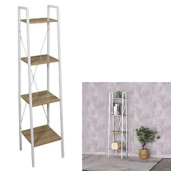 Acheter The Home Deco Factory Etagère à 4 planches en bois et métal - L. 34 x H. 148 cm. - Blanc