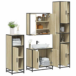 vidaXL Ensemble de meubles de salle de bain 4 pcs chêne sonoma