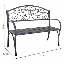 Banc Alexandra House Living Gris Fer 53 x 91 x 153 cm pas cher