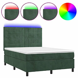 Sommier à lattes,Cadre à lattes de lit pour Adulte matelas et LED Vert foncé 140x200 cm -MN31287