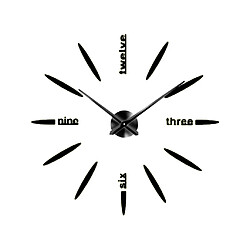 Horloge murale créative 3D DIY, horloge noire d'autocollants de nombres sans cadre modernes pas cher