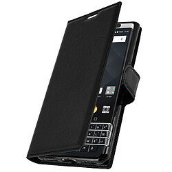 Avizar Etui Folio Clapet Portefeuille Noir BlackBerry KEYone - Fonction support