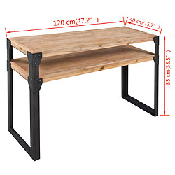 Acheter vidaXL Table console Bois d'acacia massif 120 x 40 x 85 cm