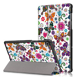 Etui en PU impression de motifs avec support papillons et fleurs pour votre Lenovo Tab M10 HD Gen 2 TB-X306X