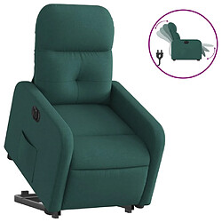 vidaXL Fauteuil inclinable électrique vert foncé tissu