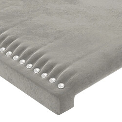 Maison Chic Tête de lit moderne à LED lumineuse pour chambre - Décoration de lit Gris clair 83x16x118/128 cm Velours -MN73101 pas cher