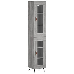 vidaXL Buffet haut Sonoma gris 34,5x34x180 cm Bois d'ingénierie