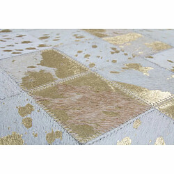 Avis Paris Prix Tapis en Cuir Effet Mosaïque Lavish Ivoire & Or 120 x 170 cm