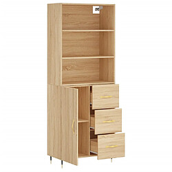 Avis vidaXL Buffet haut Chêne sonoma 69,5x34x180 cm Bois d'ingénierie