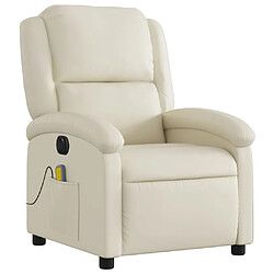 Avis Maison Chic Fauteuil Relax pour salon, Fauteuil de massage inclinable électrique crème similicuir -GKD13318