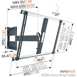 Avis Vogels Vogel's THIN 545 - ExtraThin Support TV Orientable (noir)