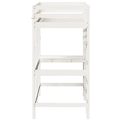 Acheter Vidaxl Lit superposé avec bureau blanc 75x190 cm bois de pin massif