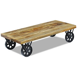 Avis vidaXL Table basse bois de manguier 120x60x30 cm