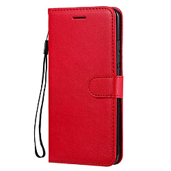 Etui en PU style de couleur unie rouge pour votre Xiaomi Mi CC9 Pro/Mi Note 10/Mi Note 10 Pro