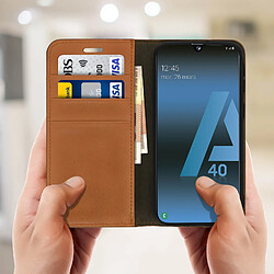 Avis Avizar Étui Samsung Galaxy A40 Housse Folio Cuir Support Vidéo camel