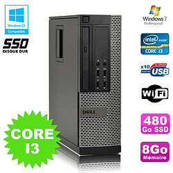 PC DELL Optiplex 790 SFF Intel core i3 3.3Ghz 8Go DDR3 480Go SSD WIFI Win 7 Pro - Occasion