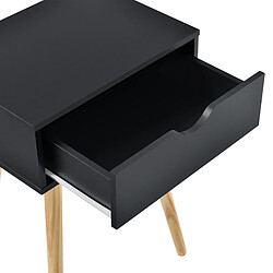 Acheter Helloshop26 Petite table avec tiroir table de nuit table de chevet commode meuble de rangement pieds de table en pin 60 cm noir 03_0003143