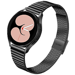 Bracelet en métal 20mm, boucle double, noir pour votre Samsung Galaxy Watch4 40mm/44mm/Galaxy Watch Active 2/Galaxy Watch Active/Galaxy Watch 42mm