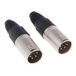 Acheter 2 pièces en métal 4 broches / 4p xlr connecteur mâle connecteur de microphone audio