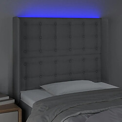 Acheter Maison Chic Tête de lit scandinave à LED,meuble de chambre Gris clair 103x16x118/128 cm Tissu -MN13217