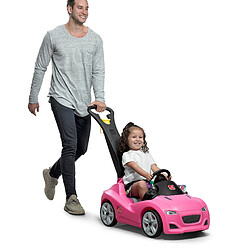 Step2 Push Whisper Ride Voiture Enfant Porteur Auto en ROSE | Véhicule Jouet avec barre de poussée pour Enfants dès 1.5 ans